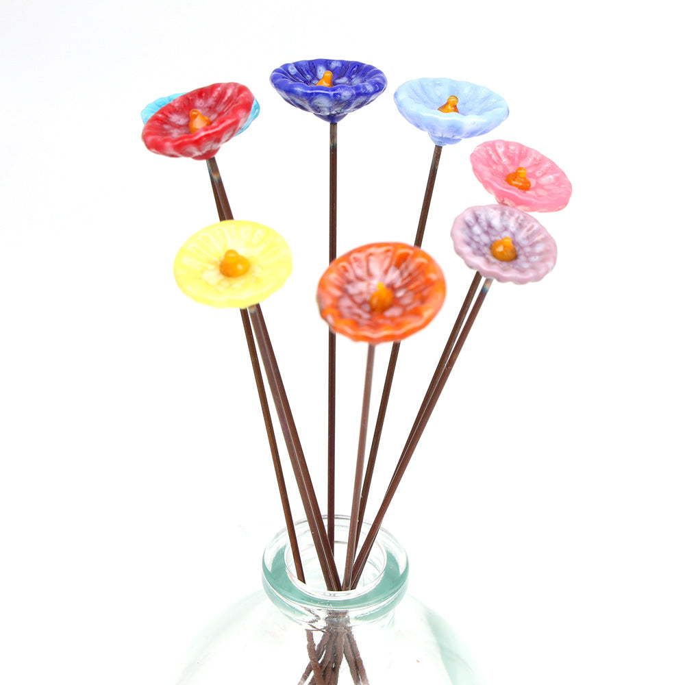 Single Glass Daisy -  Opaque Speckled Colours