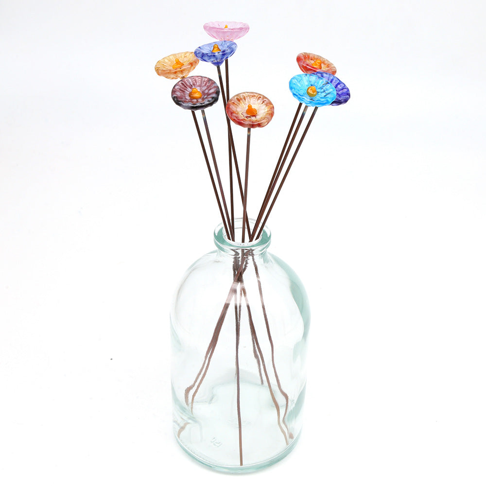 Single Glass Daisy -  Transparent Speckled Colours