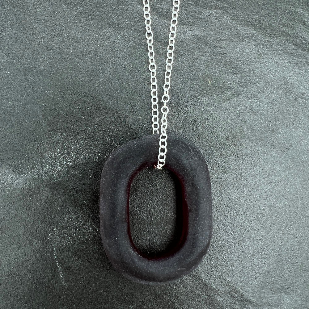 Frosted Amber Glass Link Necklace