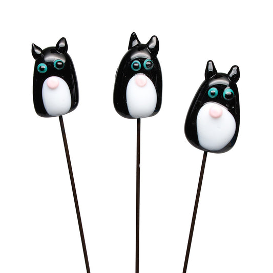 Black and White Cat Plant Decoration