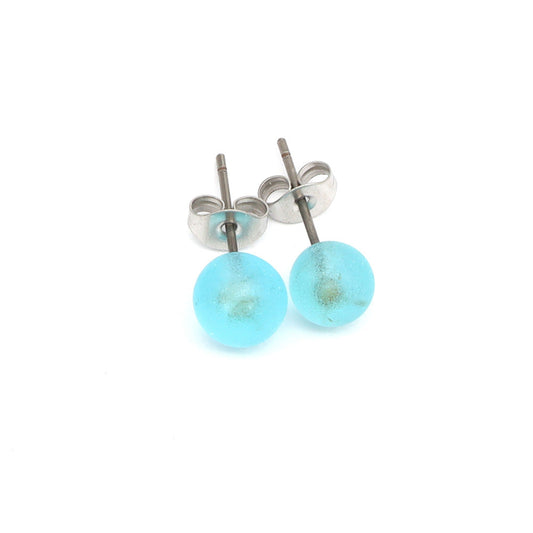 Frosted Bombay Sapphire Gin Bottle Glass Stud Earrings