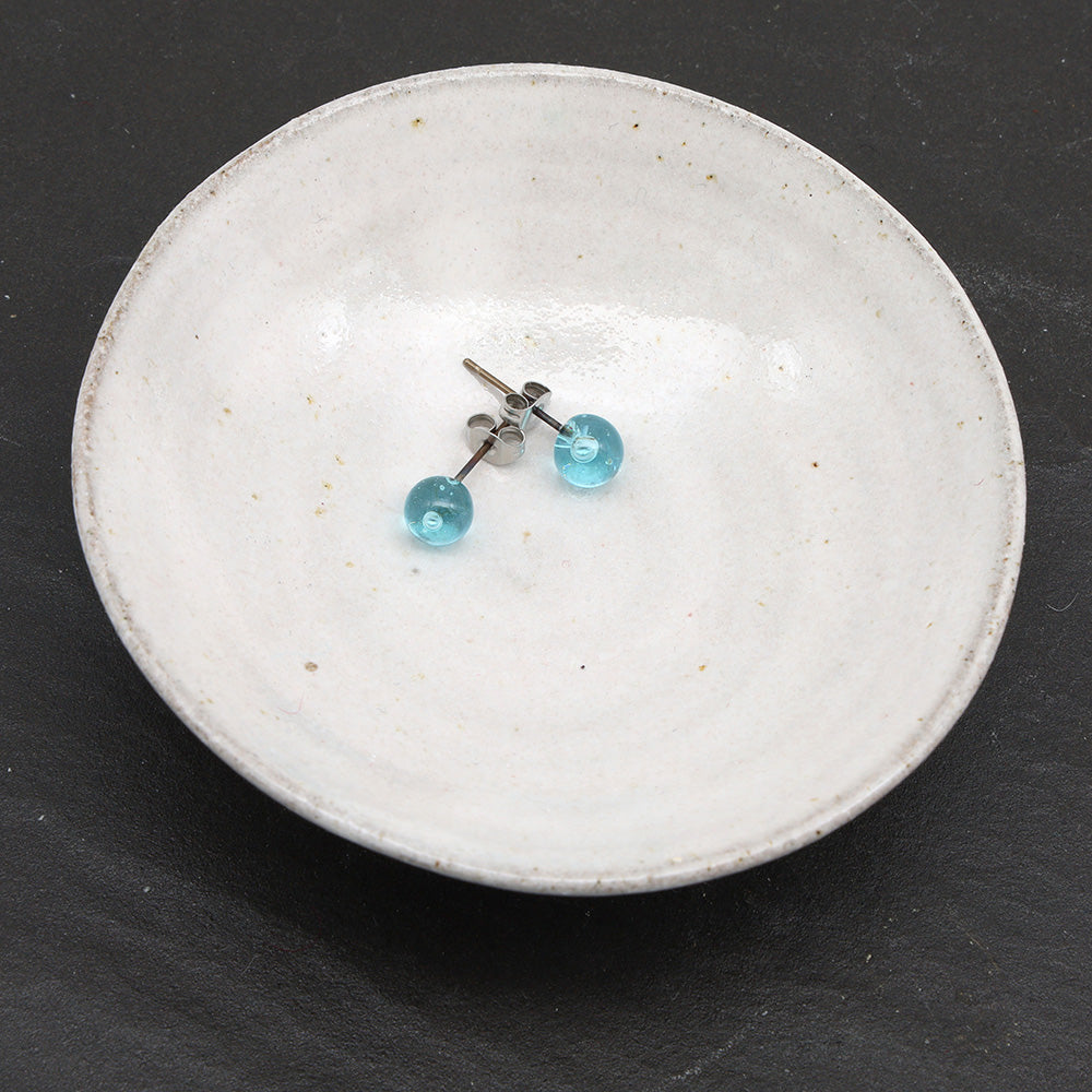 Frosted Bombay Sapphire Gin Bottle Glass Stud Earrings