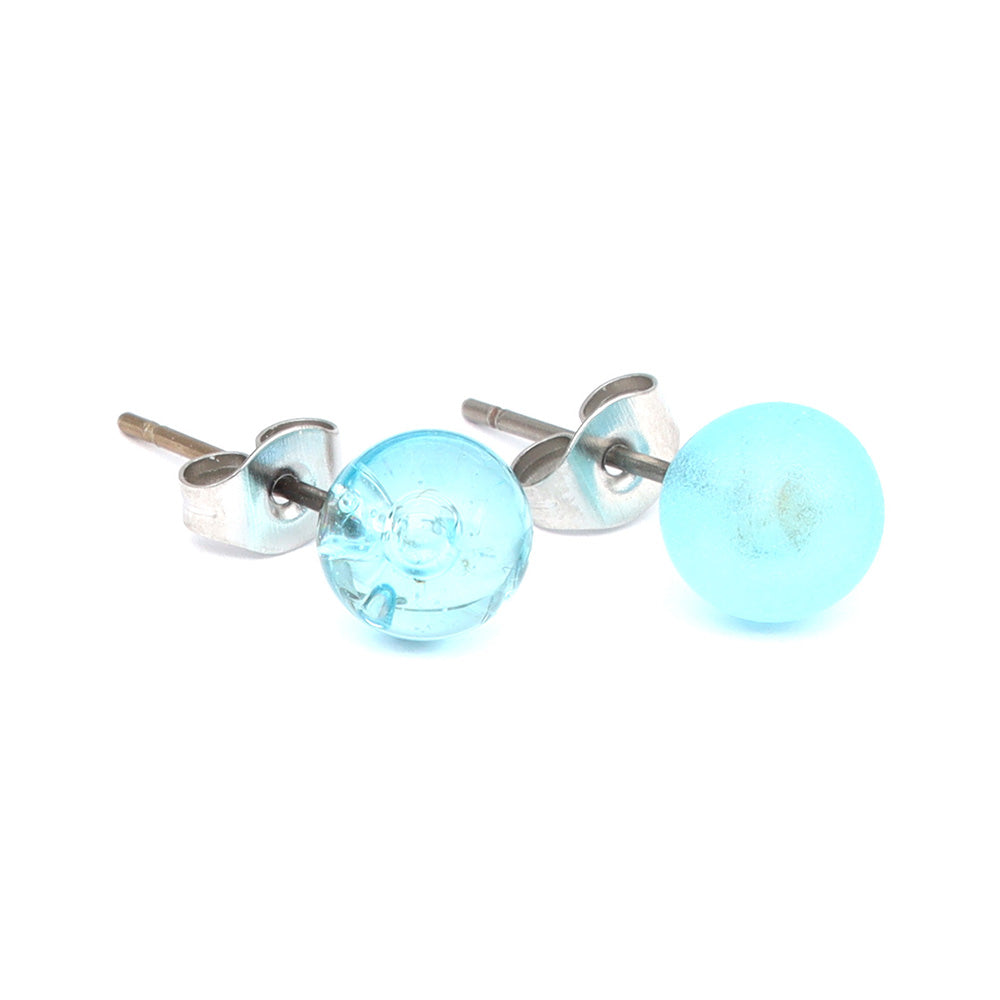 Frosted Bombay Sapphire Gin Bottle Glass Stud Earrings