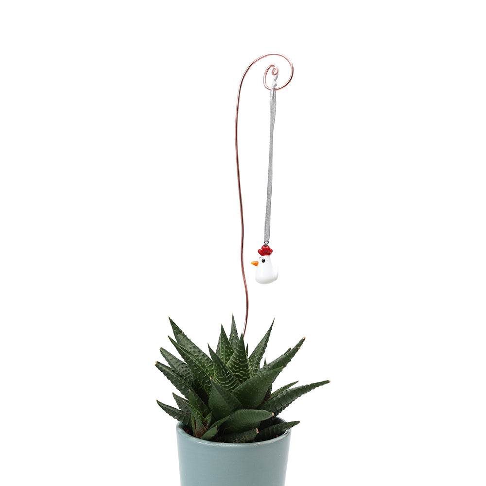 Tiny Glass Chicken Hanging Decoration
