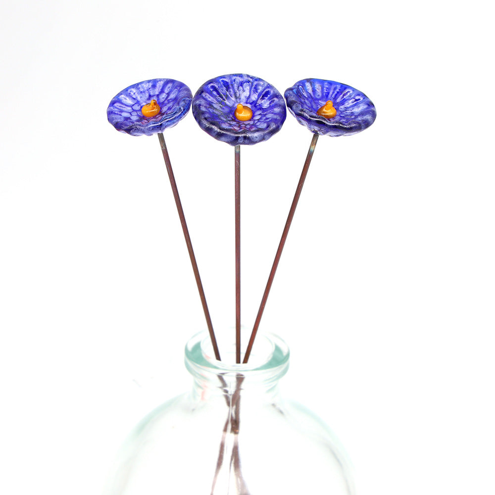 Single Glass Daisy -  Transparent Speckled Colours