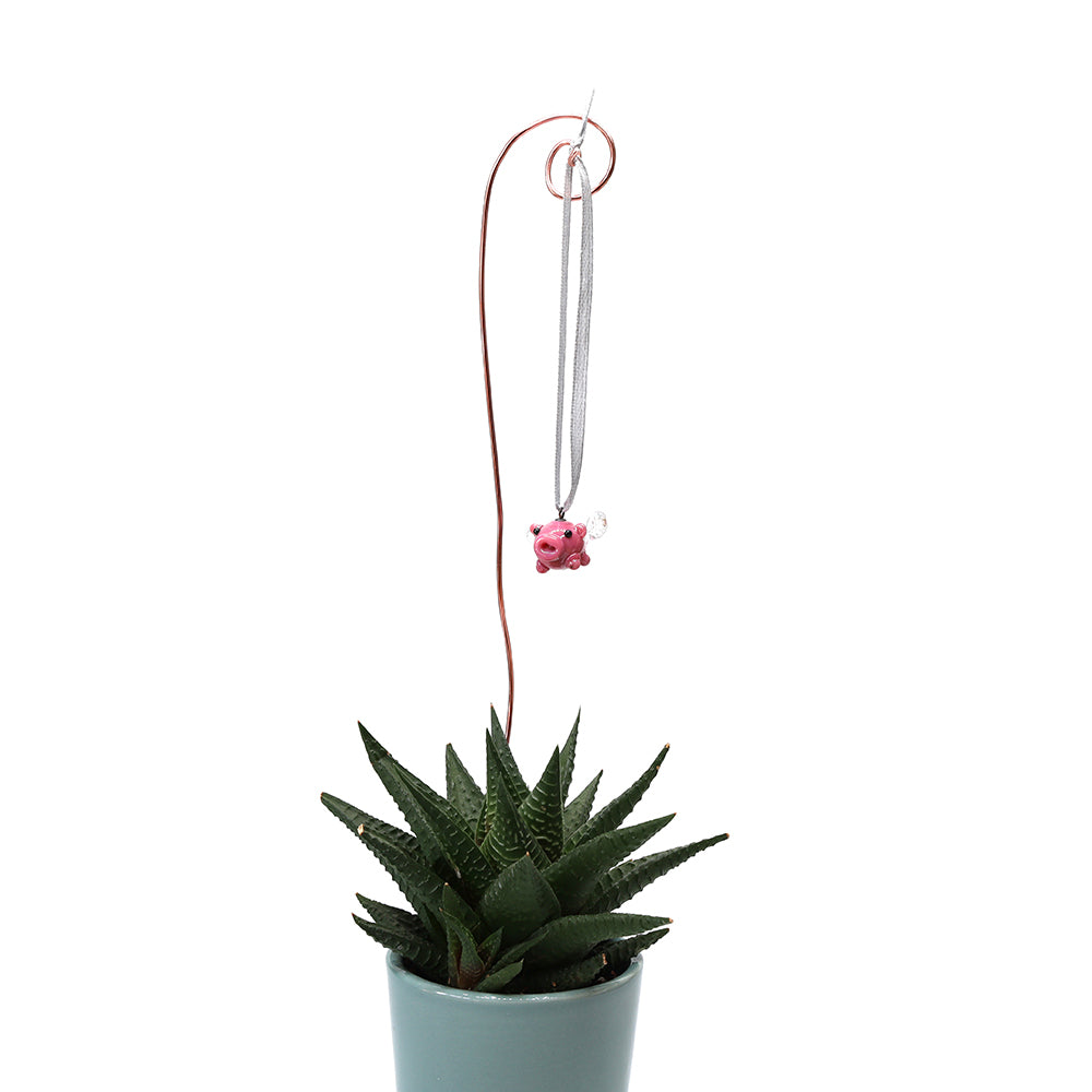 Tiny Glass Pig Hanging Decoration