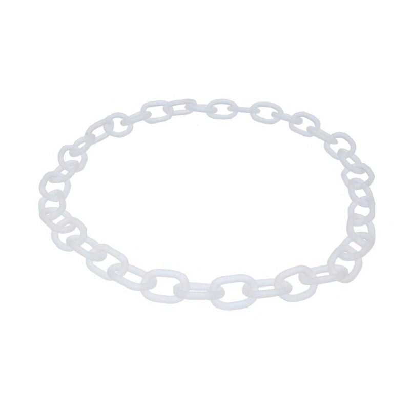 White background, clear frosted glass chain necklace