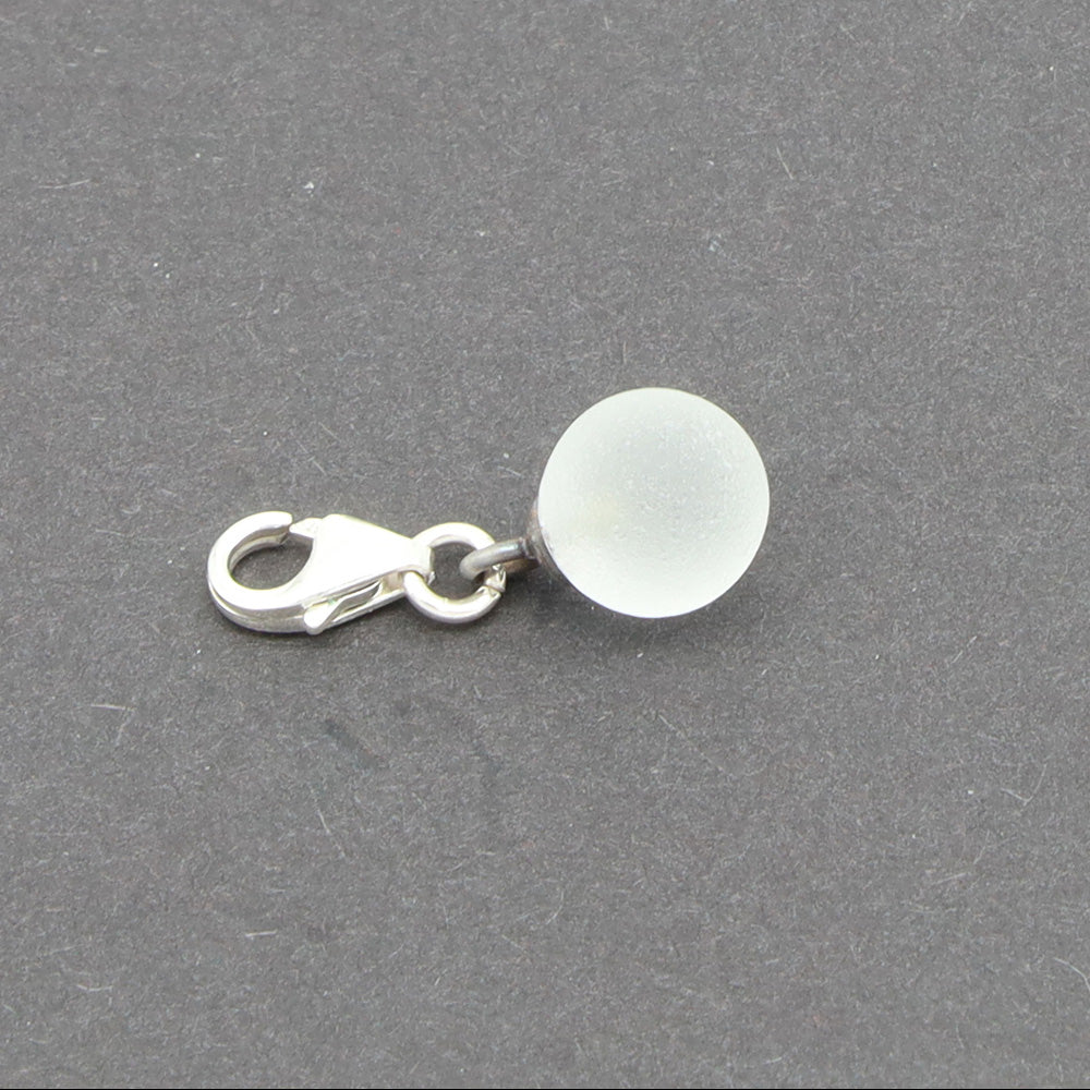 Frosted Clear Glass Tiny Ball Charm