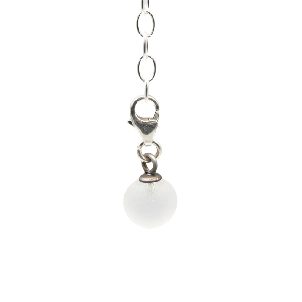 Frosted Clear Glass Tiny Ball Charm