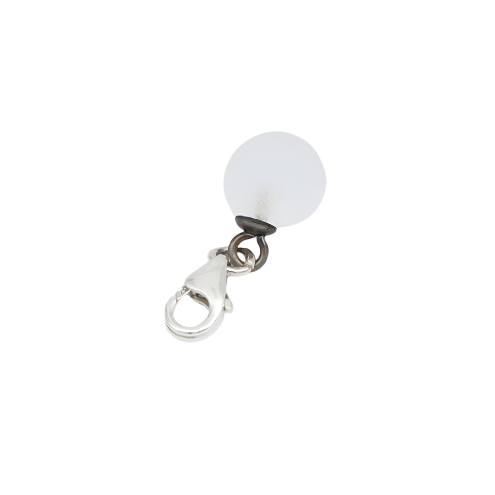 Frosted Clear Glass Tiny Ball Charm