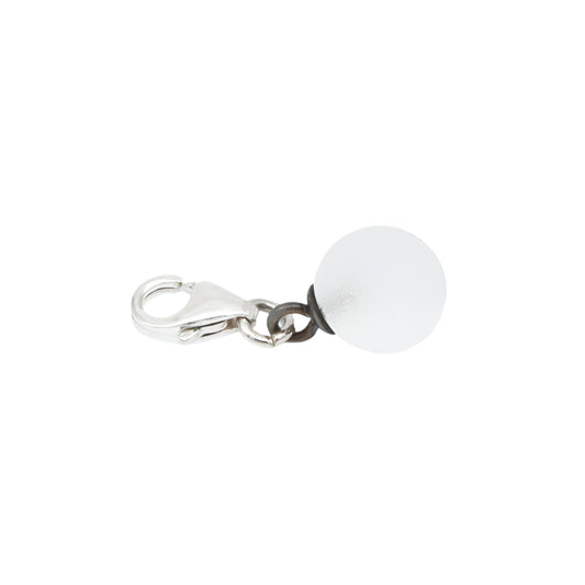 Frosted Clear Glass Tiny Ball Charm