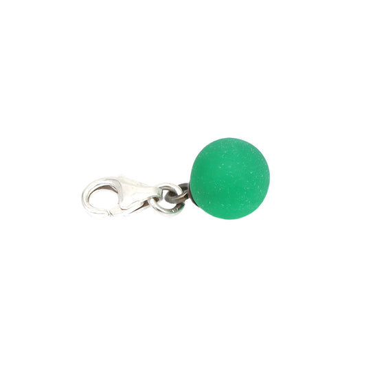 Frosted Green Glass Tiny Ball Charm