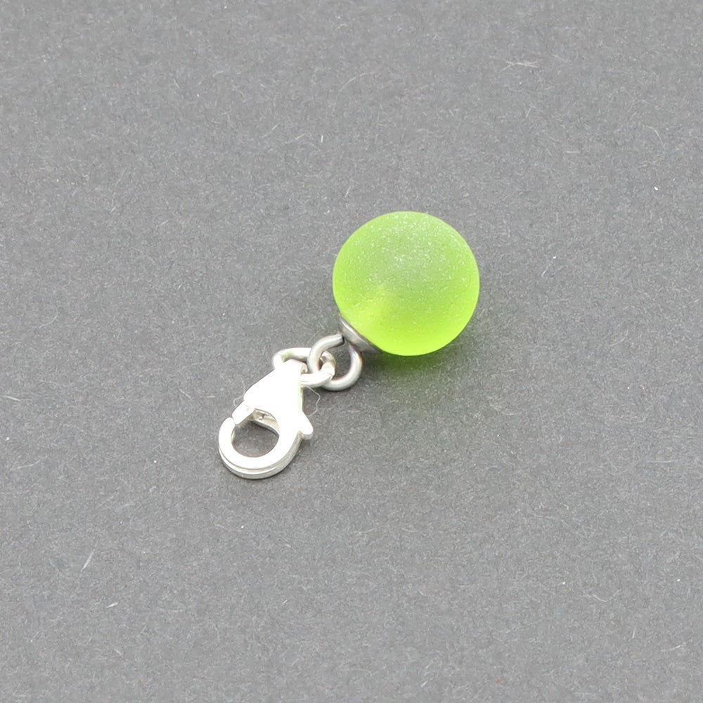 Frosted Lime Glass Tiny Ball Charm