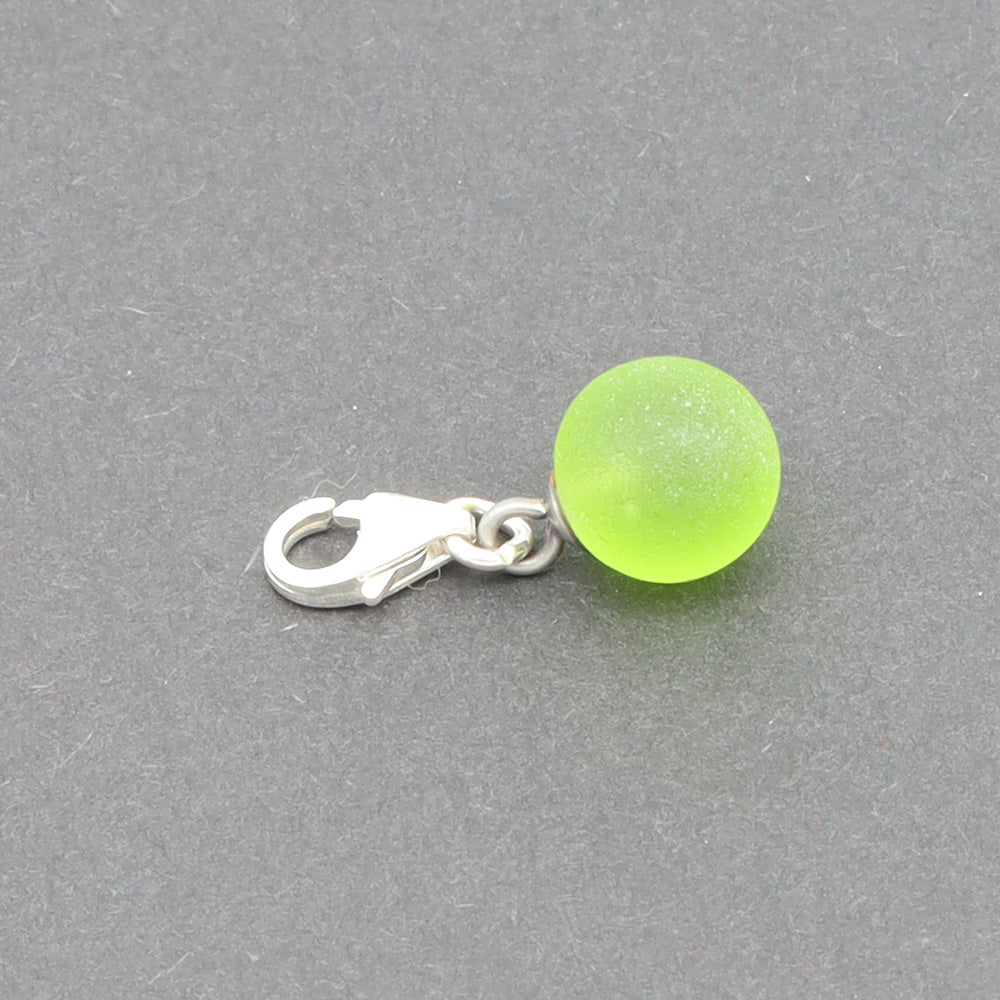 Frosted Lime Glass Tiny Ball Charm