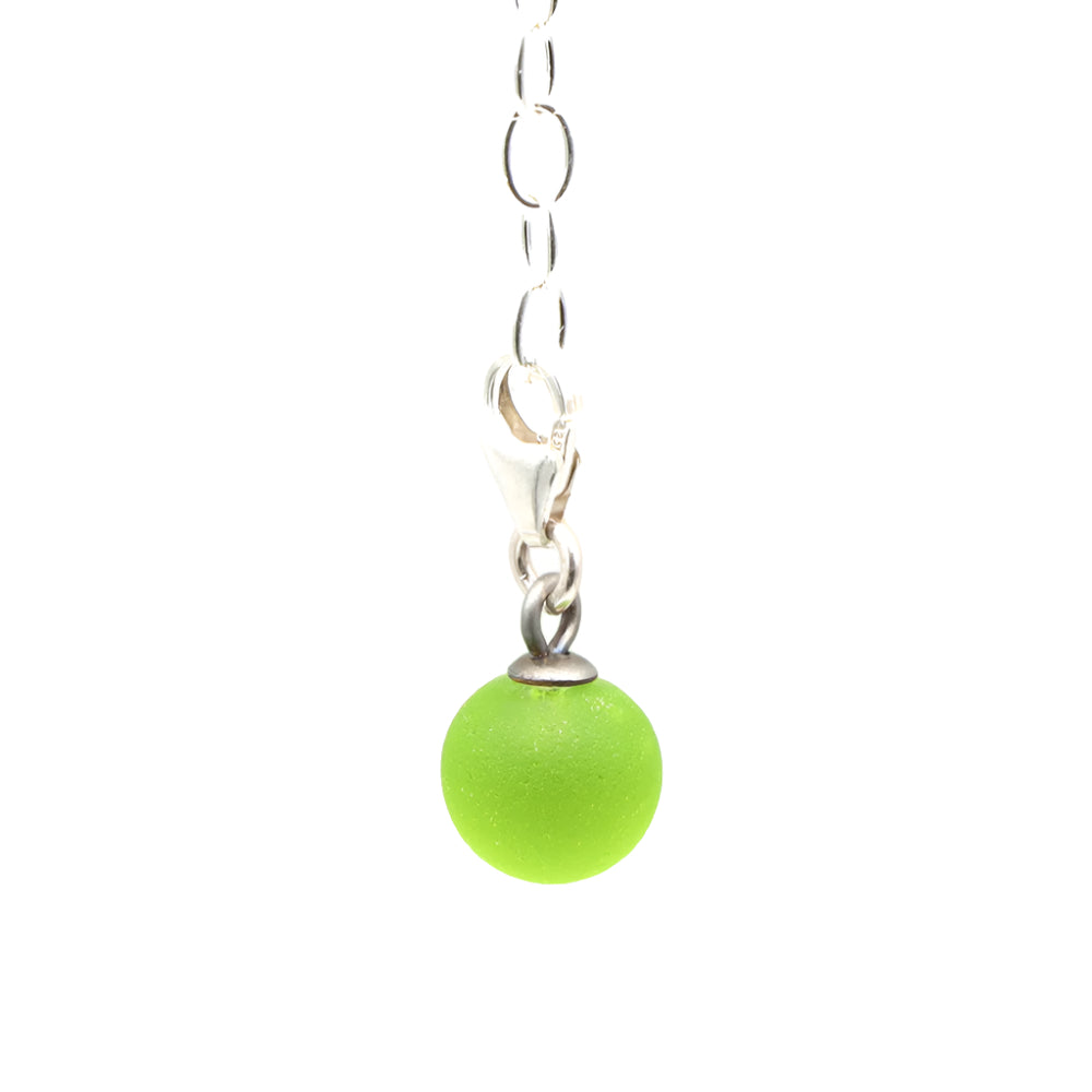 Frosted Lime Glass Tiny Ball Charm