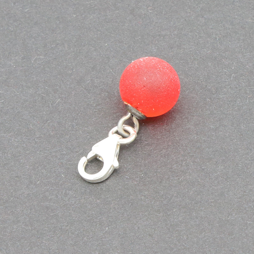 Frosted Orange Glass Tiny Ball Charm