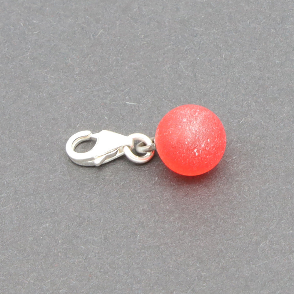 Frosted Orange Glass Tiny Ball Charm