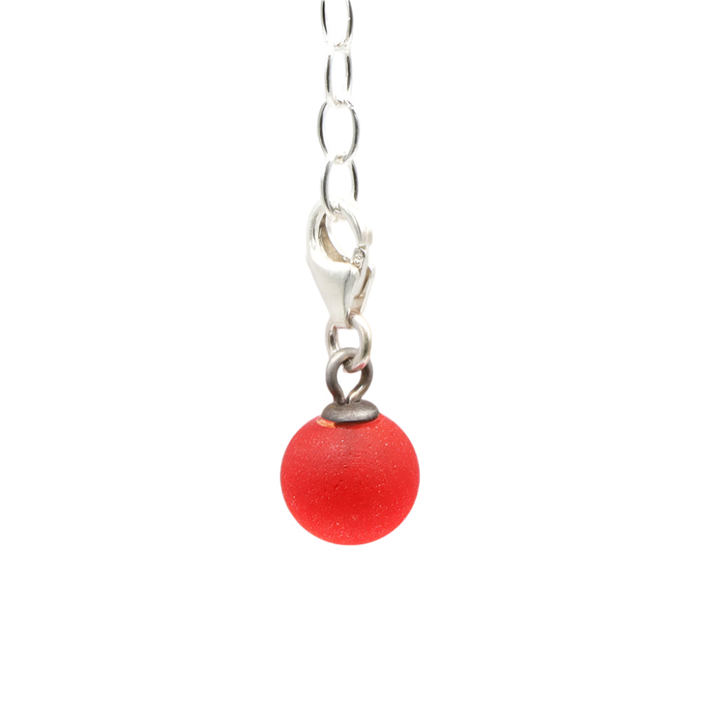 Frosted Orange Glass Tiny Ball Charm