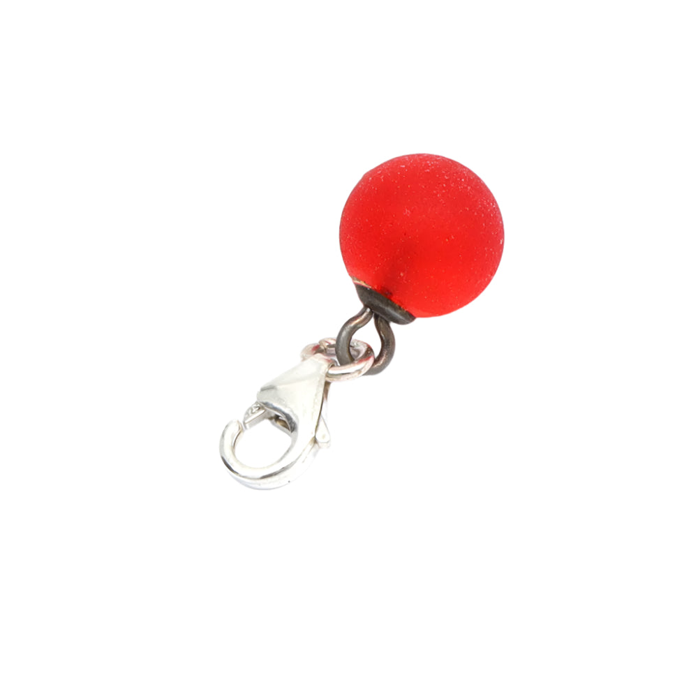 Frosted Orange Glass Tiny Ball Charm