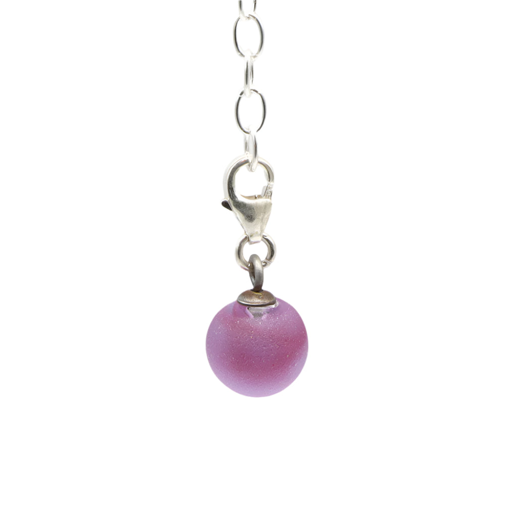 Frosted Pink Glass Tiny Ball Charm