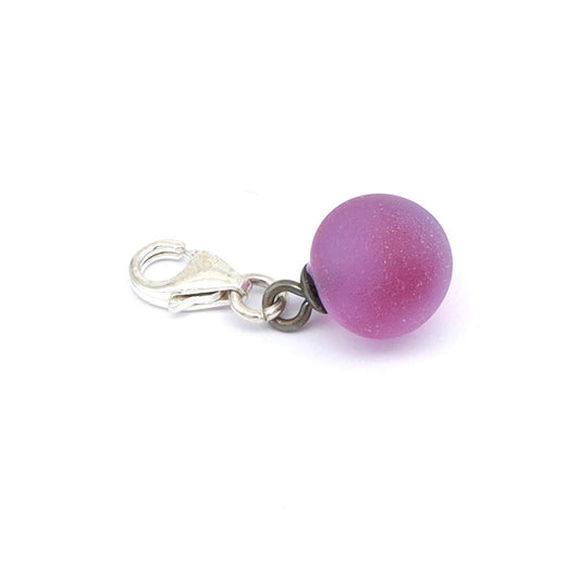 Frosted Pink Glass Tiny Ball Charm