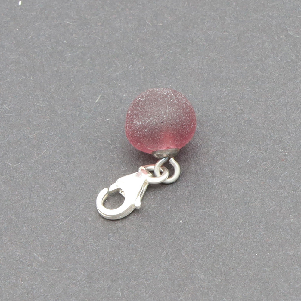 Frosted Purple Glass Tiny Ball Charm