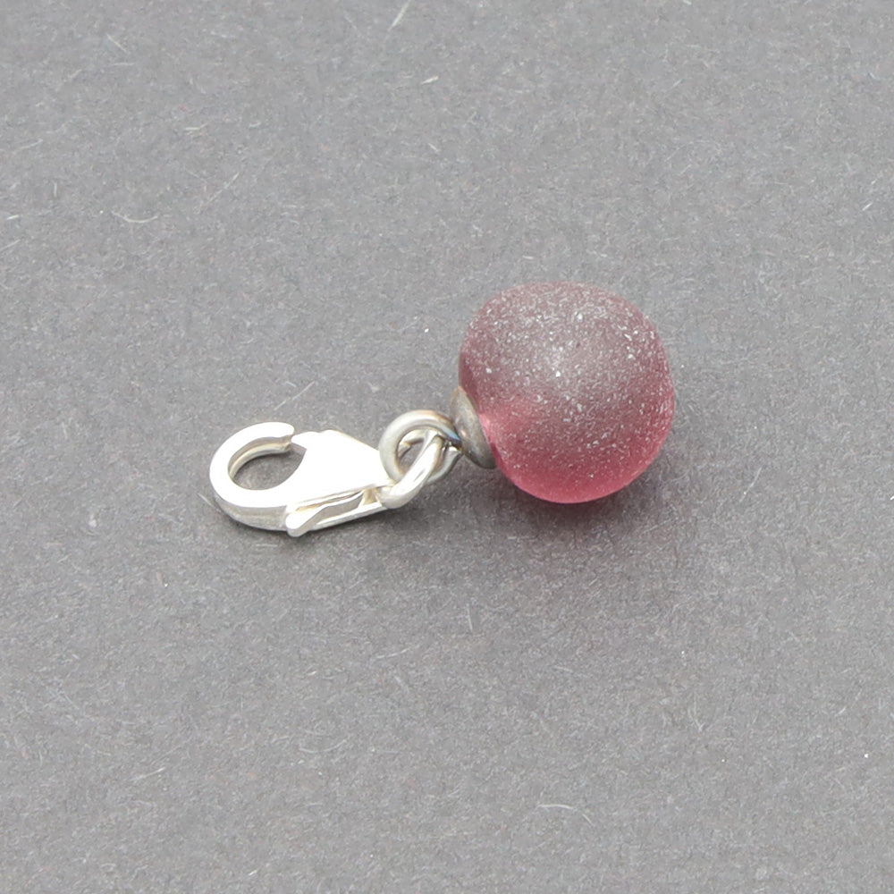 Frosted Purple Glass Tiny Ball Charm