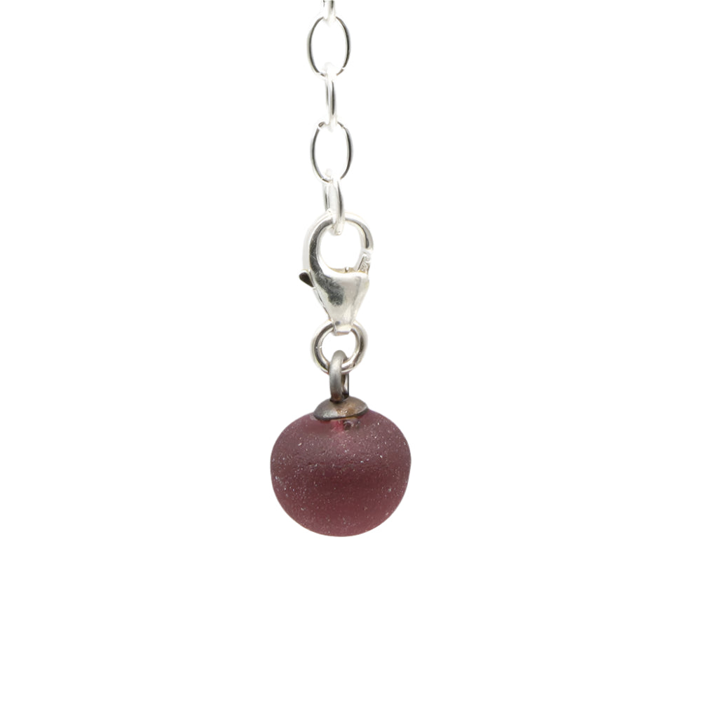 Frosted Purple Glass Tiny Ball Charm