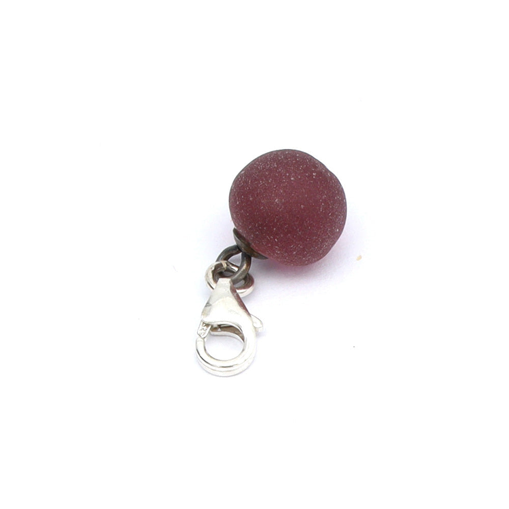 Frosted Purple Glass Tiny Ball Charm