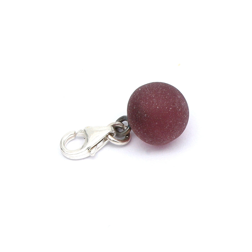 Frosted Purple Glass Tiny Ball Charm