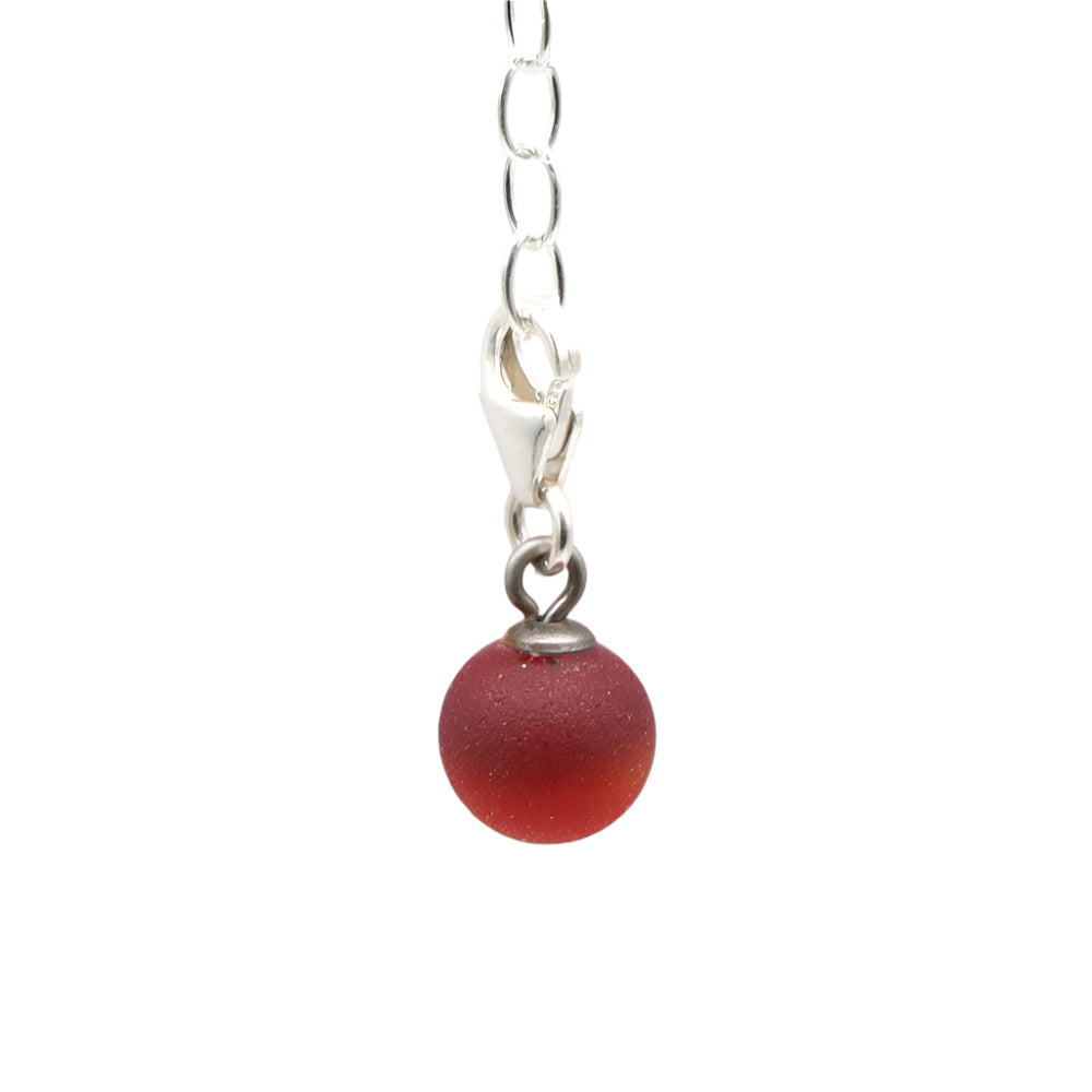 Frosted Red Glass Tiny Ball Charm