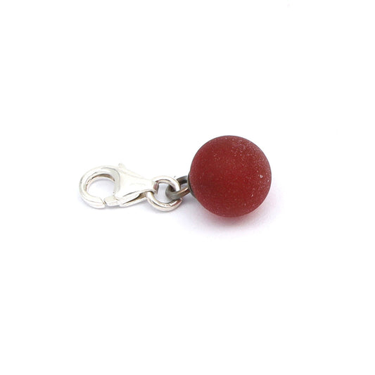 Frosted Red Glass Tiny Ball Charm