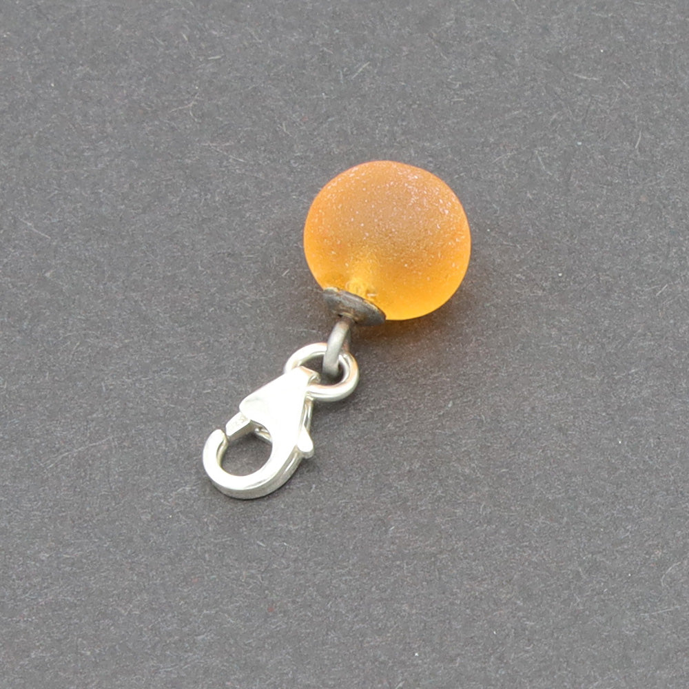 Frosted Yellow Glass Tiny Ball Charm