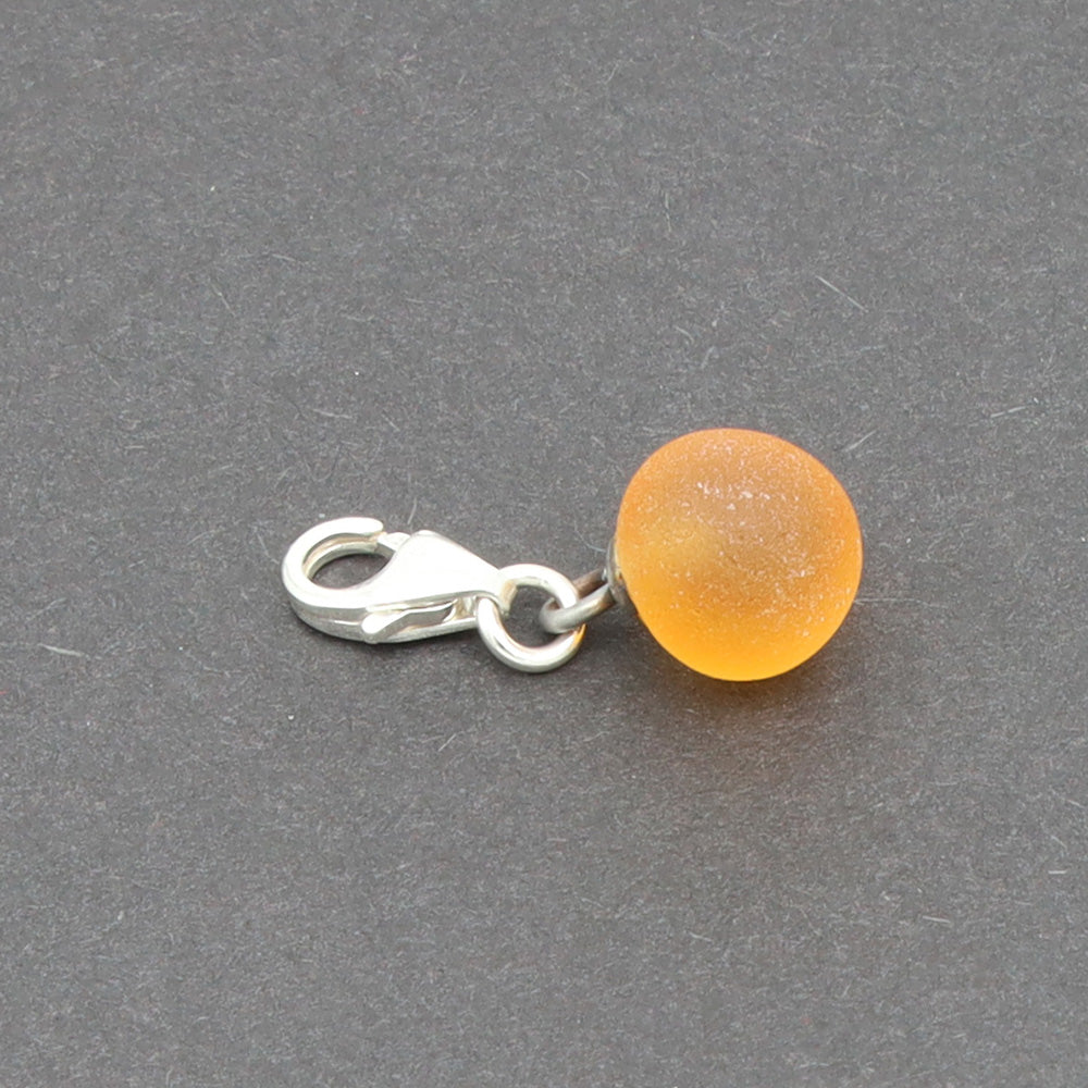 Frosted Yellow Glass Tiny Ball Charm