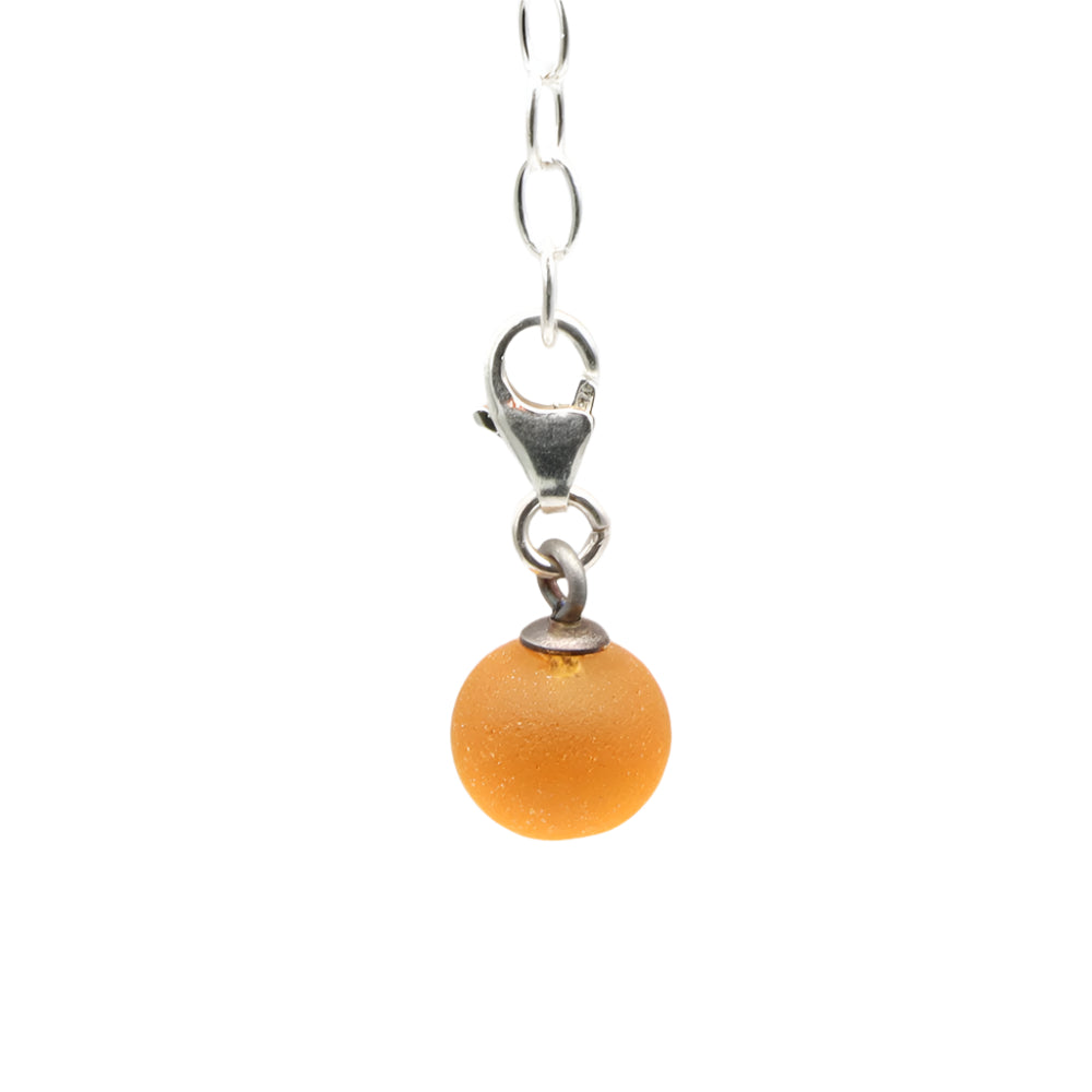 Frosted Yellow Glass Tiny Ball Charm