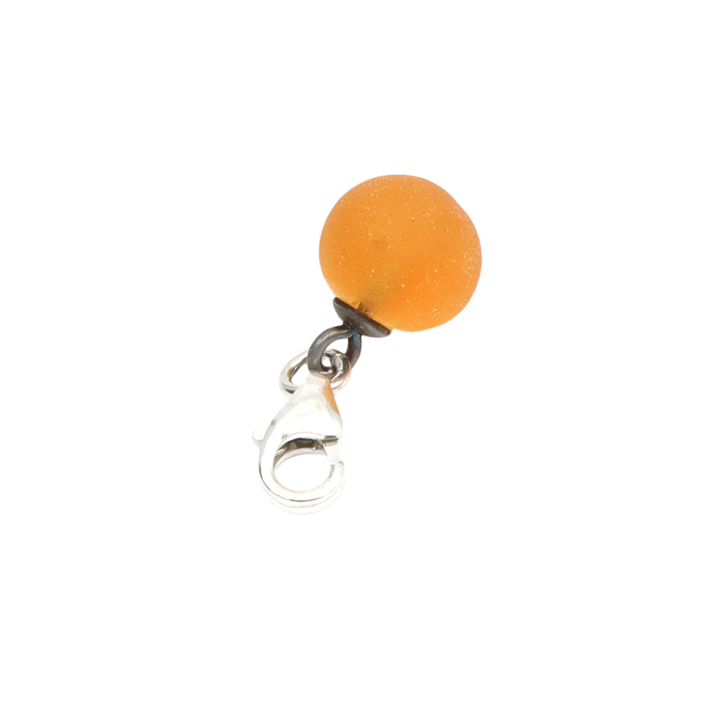 Frosted Yellow Glass Tiny Ball Charm
