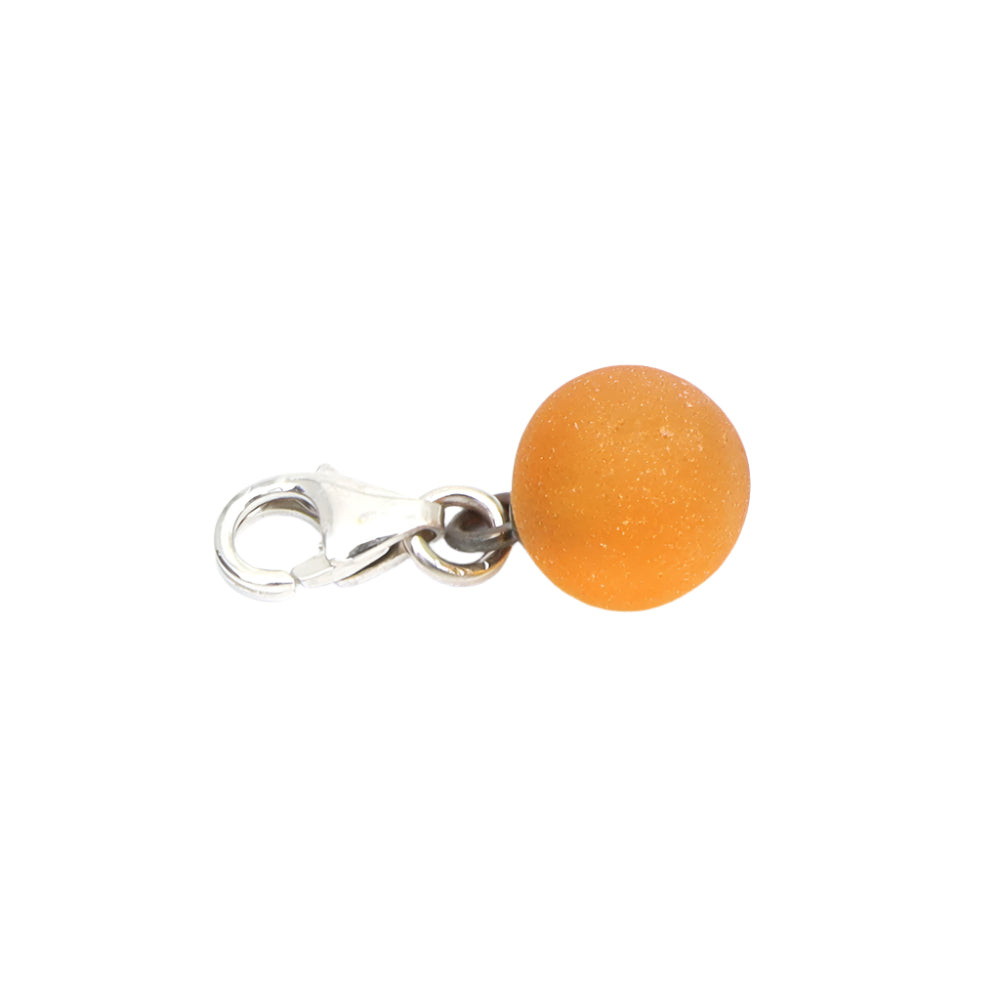 Frosted Yellow Glass Tiny Ball Charm