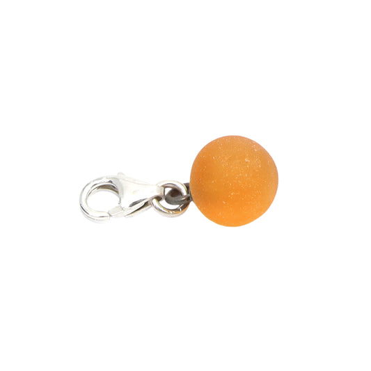 Frosted Yellow Glass Tiny Ball Charm