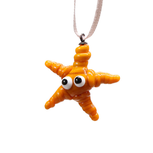 Tiny Glass Gold Star Hanging Decoration