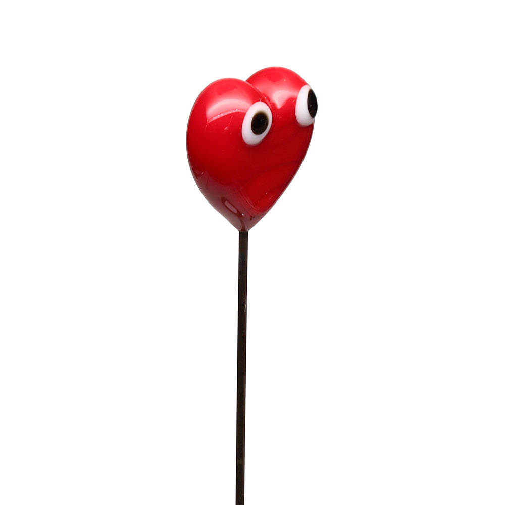 Red Heart with Eyes Plant Decoration