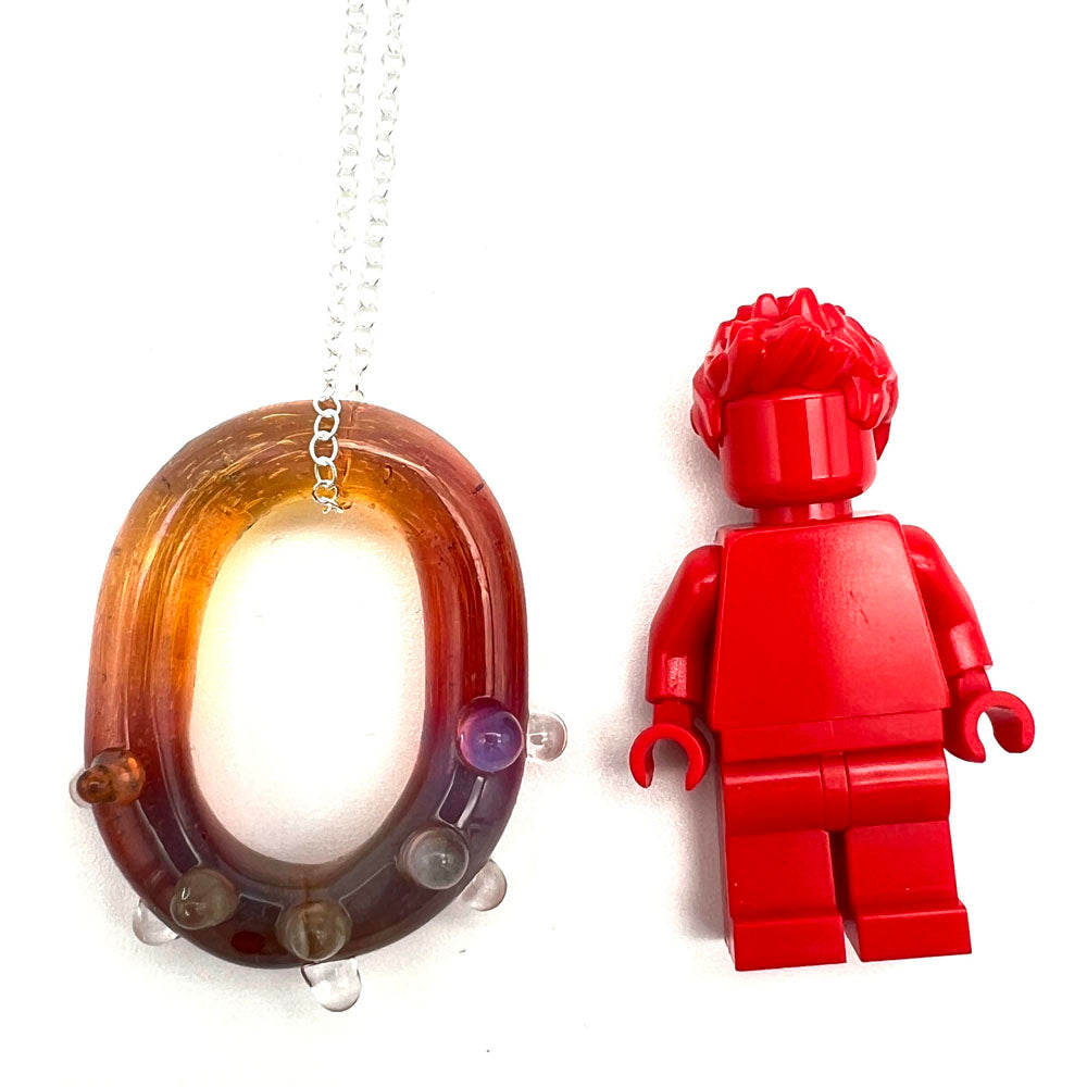 Pink Mai Tai Water Droplet Glass Link Necklace