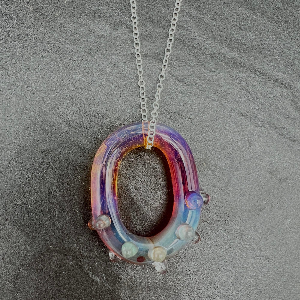 Pink Mai Tai Water Droplet Glass Link Necklace