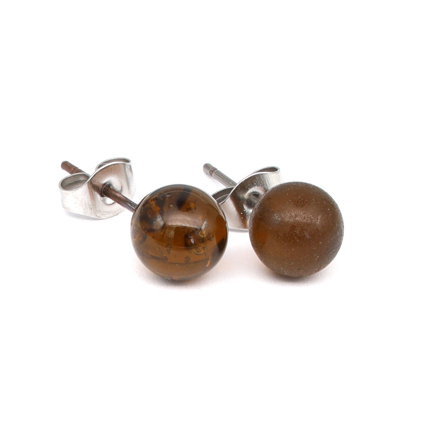 Shiny Marmite Jar Glass Stud Earrings