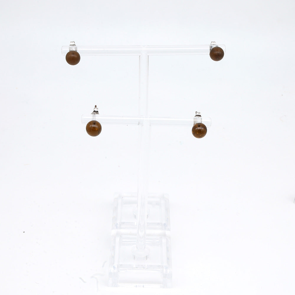 Shiny Marmite Jar Glass Stud Earrings