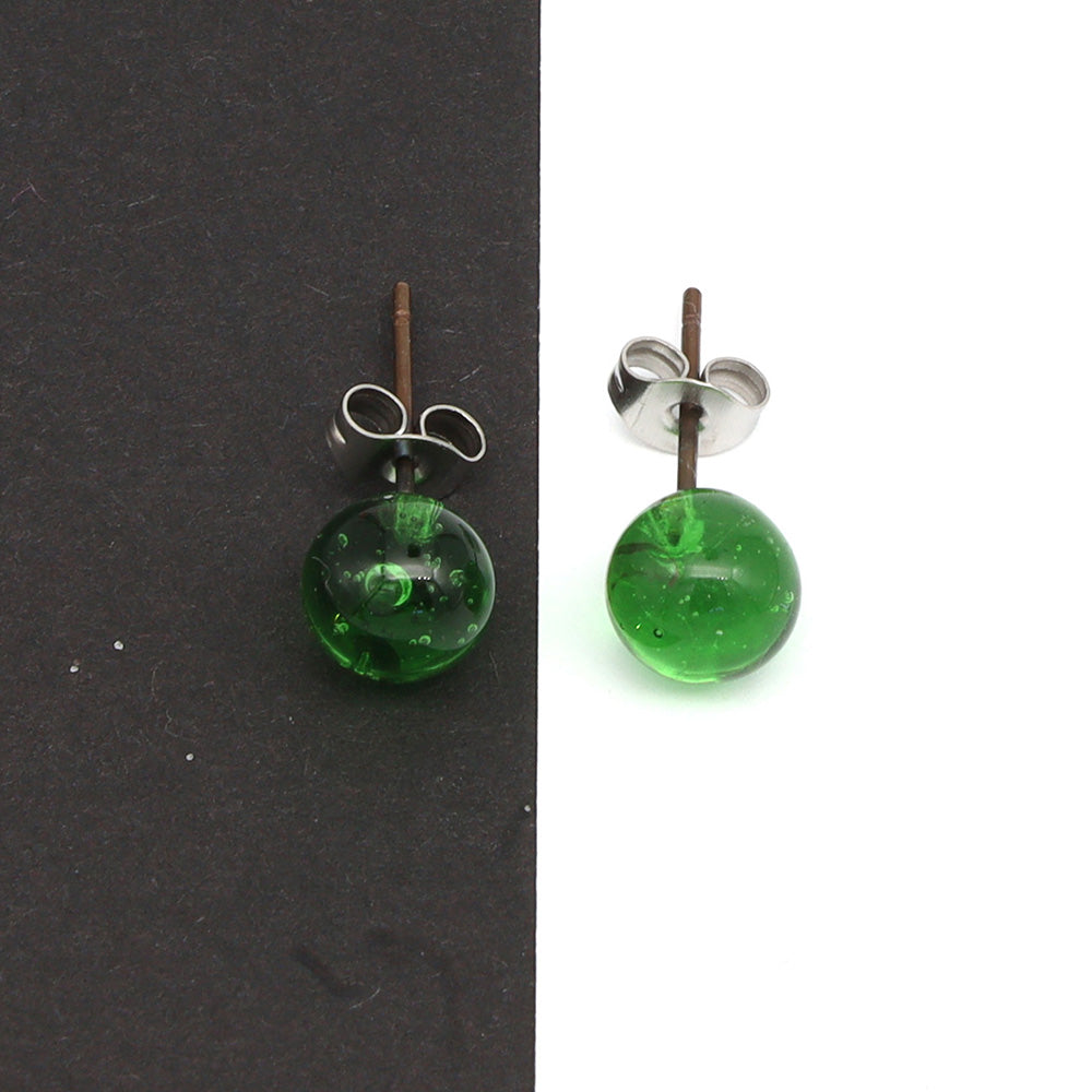 Shiny Martini Bottle Glass Stud Earrings