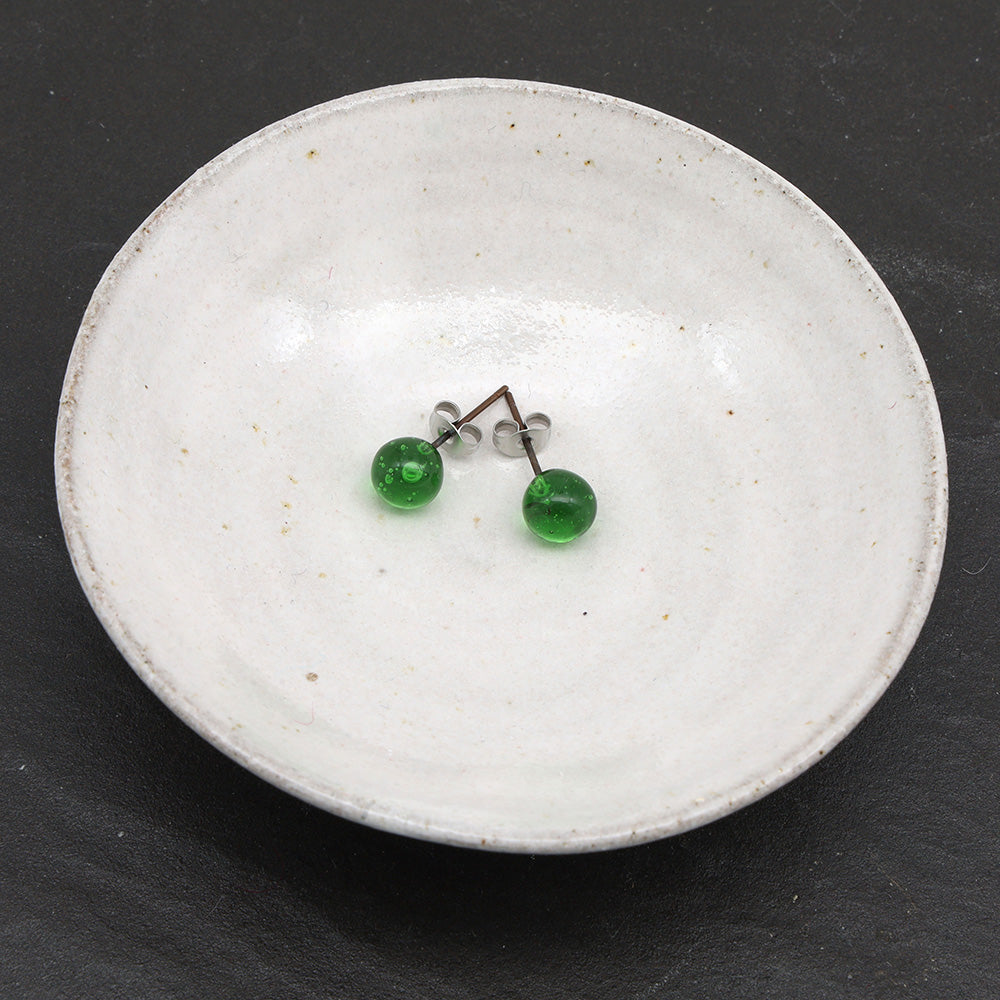 Shiny Martini Bottle Glass Stud Earrings