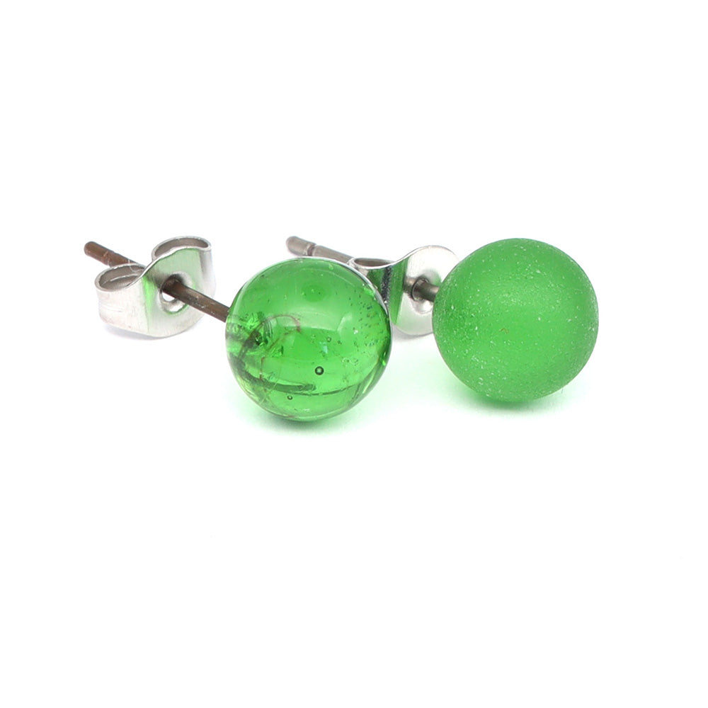 Shiny Martini Bottle Glass Stud Earrings