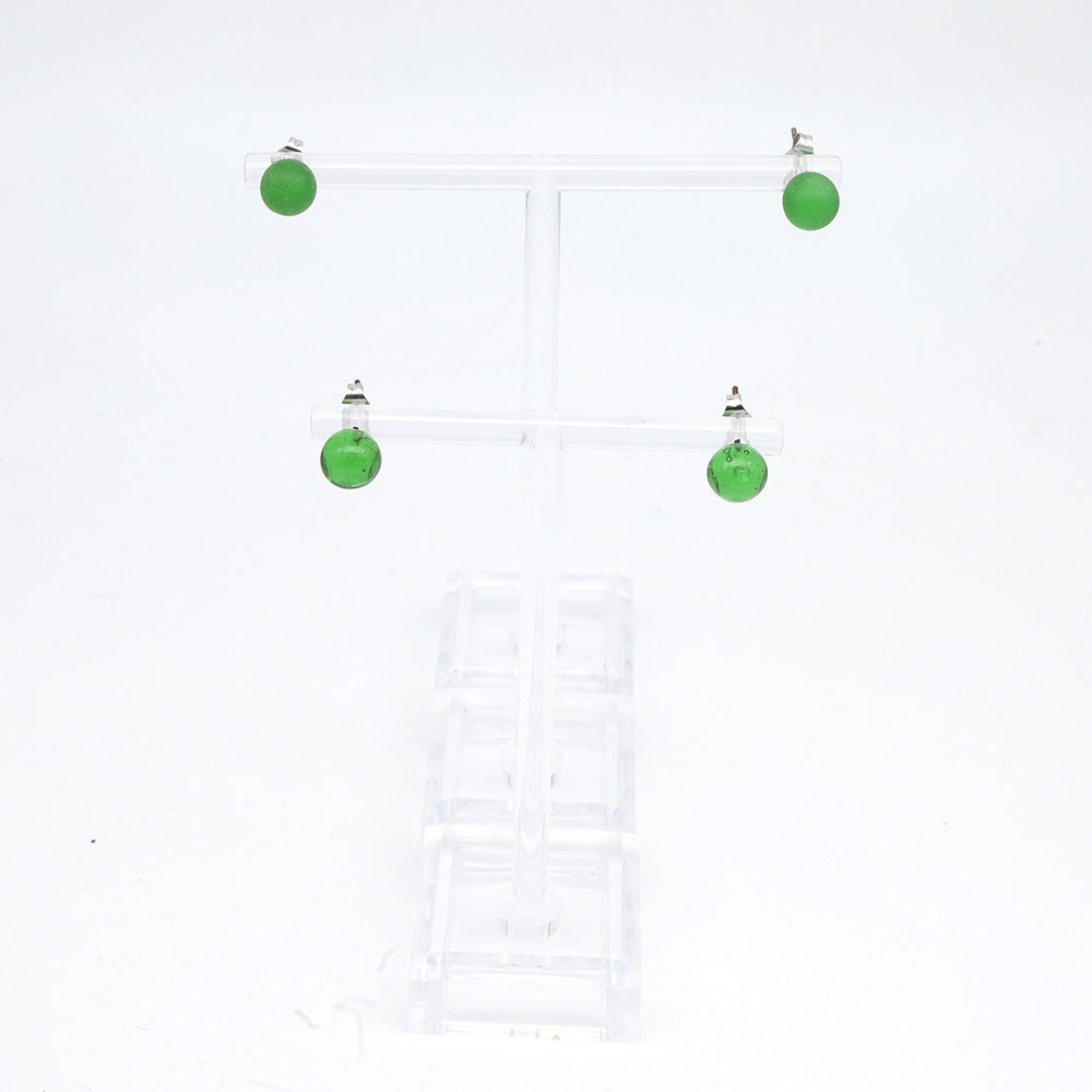 Shiny Martini Bottle Glass Stud Earrings