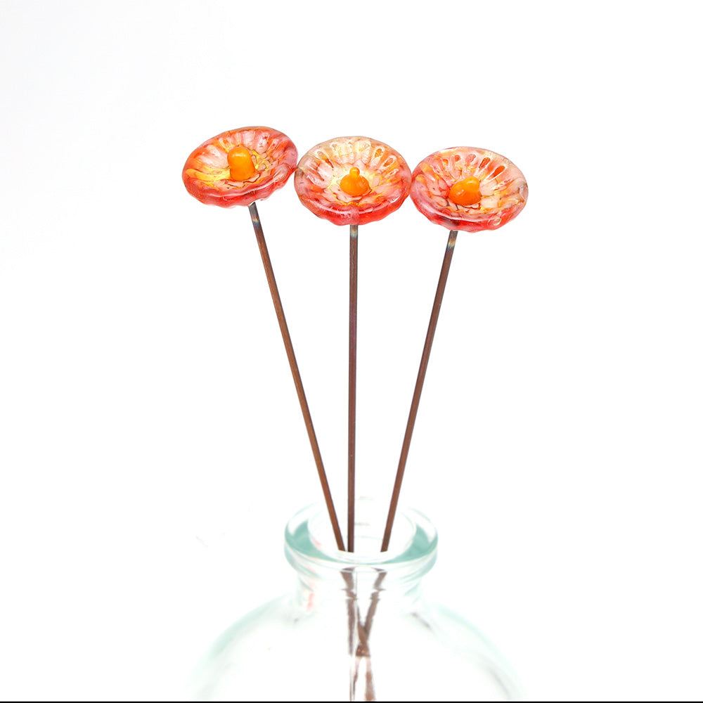 Single Glass Daisy -  Transparent Speckled Colours