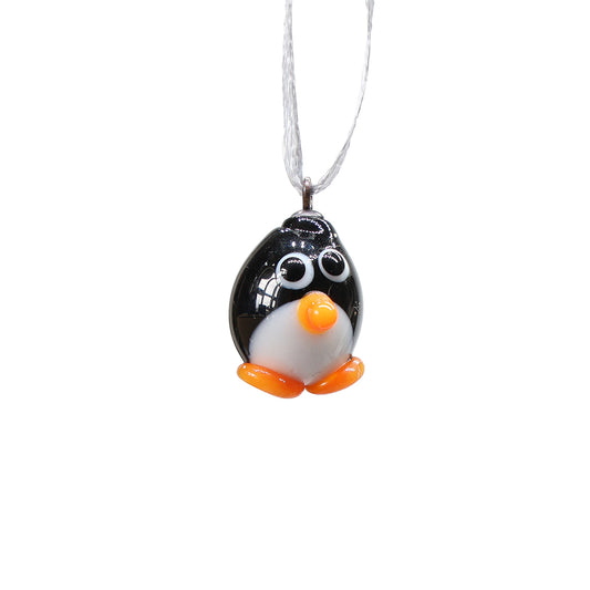 Tiny Glass Penguin Hanging Decoration